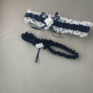 Navy and White garter belt